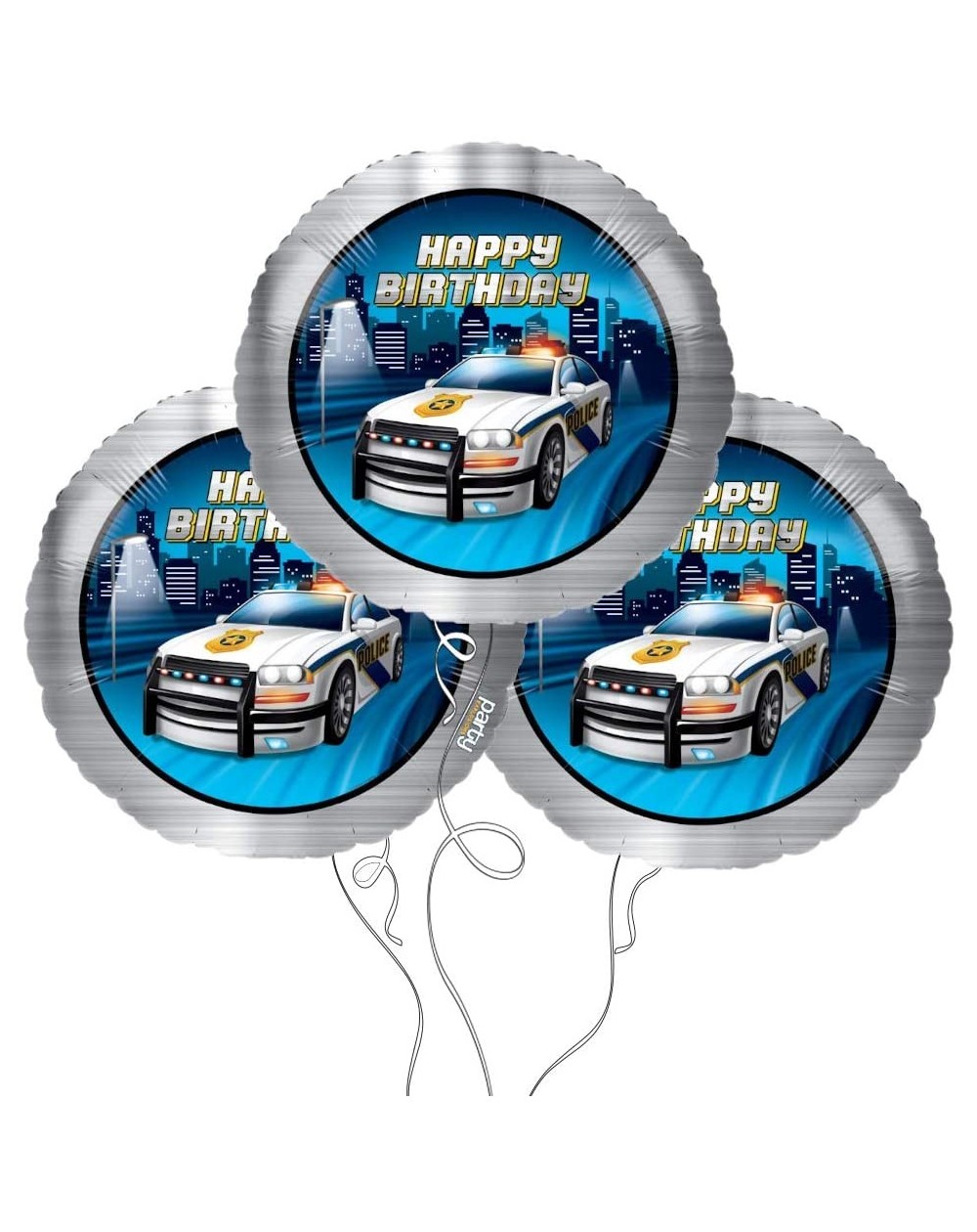 Party Packs Police Party Mylar Party Balloons - 3 Pack - Mylar Balloons - 3 Pack - CF18UO407X4 $15.70