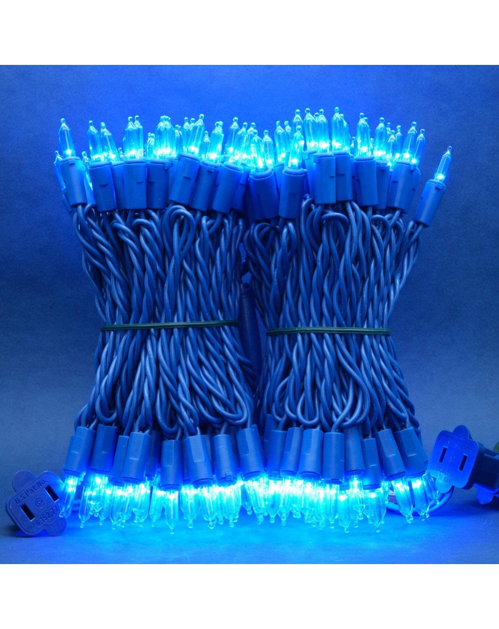 Indoor String Lights Blue LED Christmas Lights with Blue Wire- 66 Ft 200 LED UL Certified Same Color String Light- End to End...