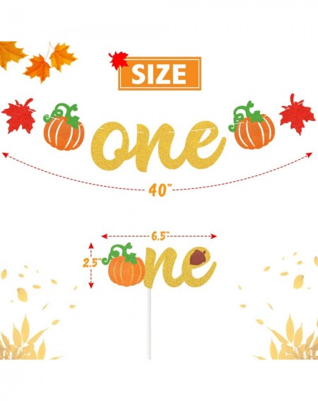 Banners Pumpkin 1 st Birthday Decorations Kit - Pumpkin First Birthday Banner- Pumpkin One Cake Topper- Fall Themed Kids Girl...