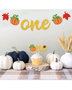 Banners Pumpkin 1 st Birthday Decorations Kit - Pumpkin First Birthday Banner- Pumpkin One Cake Topper- Fall Themed Kids Girl...