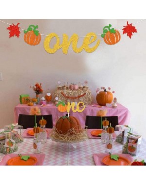 Banners Pumpkin 1 st Birthday Decorations Kit - Pumpkin First Birthday Banner- Pumpkin One Cake Topper- Fall Themed Kids Girl...