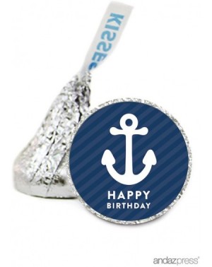 Favors Chocolate Drop Labels Stickers- Birthday- Nautical Anchor Happy Birthday!- 216-Pack- for Ocean Sailing Anchor Adventur...