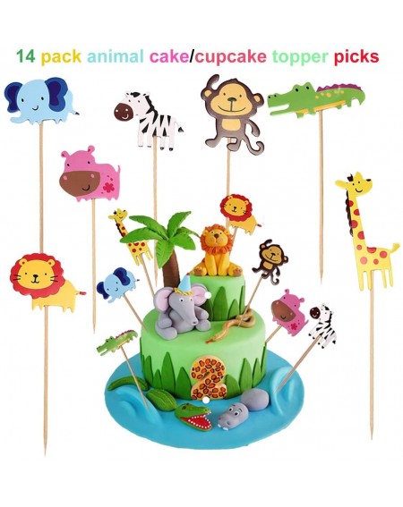 Party Packs Safari Party Supplies Jungle Theme Birthday Party Decorations - Safari Animal Balloons- Zoo Animals Leaves Happy ...