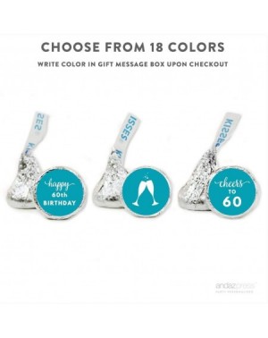 Favors Chocolate Drop Labels Stickers Trio- Fits Hershey's Kisses Party Favors- 60th Birthday- 216-Pack- Choose Your Color - ...