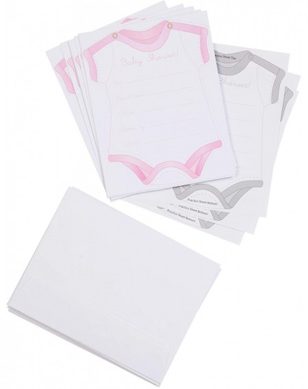 Invitations Pink Girl Baby Shower Invitations with Envelopes- 12pc- 5.5"W x 7"L - Simplicity Girl Baby Shower Invitation - CM...