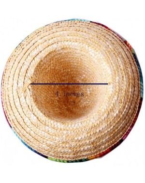 Hats Natural Straw Medium Sombrero/Medium Mexican Hat-Tabletop Party Supplies Medium Size (6 pcs) - C318R8A4SKO $12.90