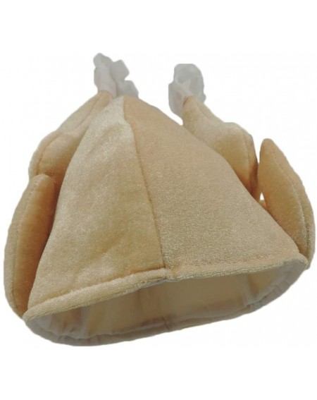 Party Hats Plush Roasted Turkey Novelty Thanksgiving Hat - Brown - CE11P281THF $9.98