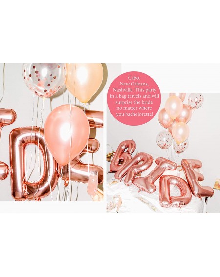 Party Packs Bachelorette Party Decorations Kit - Rose Gold Bridal Shower Decor - XL Bride Balloon Letters- Diamond Ring Ballo...