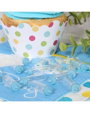 Favors Mini Plastic Blue Bottle Boy Baby Shower Favor Charms- 1"- Multicolor - CB11JDLU2HP $10.06