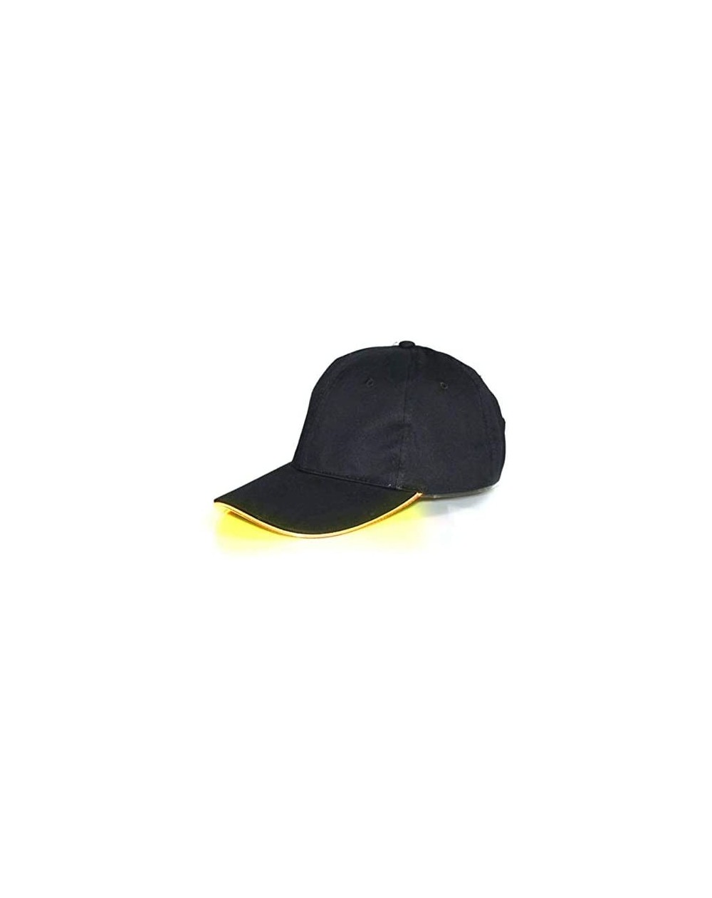 Party Hats LED Light-up Baseball Cap Glow Party Hat for Halloween - Black Cap W/ Yellow Light - CT198R23M5L $11.00