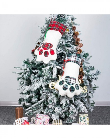 Stockings & Holders Pet Dog Christmas Stockings- 2 Pack 17" Buffalo Plaid Large Stockings for Dogs Christmas Holiday Decorati...