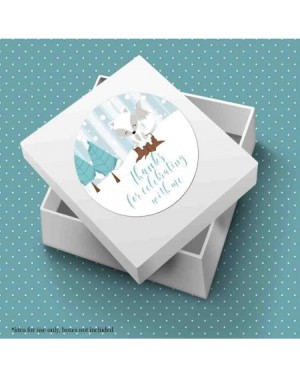 Favors Arctic Winter Fox Birthday Thank You Sticker Labels for Kids- 40 2" Party Circle Stickers by AmandaCreation- Great for...