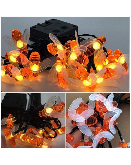 Outdoor String Lights Solar Bee String Lights- 39Ft 100 Led Bee Shape Fairy String Lights Solar Operated String Lights for Ga...