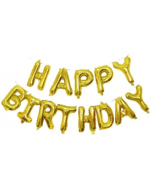 Happy Birthday Balloons Gold Balloon Banner Aluminum Foil Letters ...