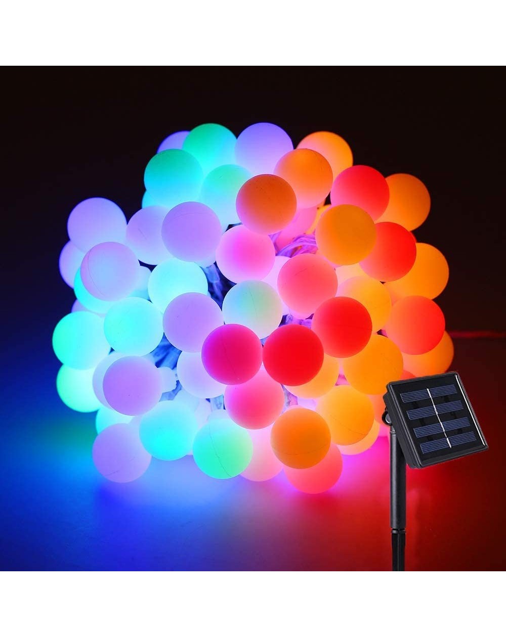 Indoor String Lights Solar String Light 10M Light RGB 100 Small Balls Cute IP44 Waterproof- 8 Modes for Outdoor Garden- Chris...