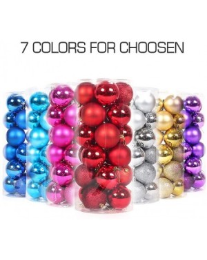 Ornaments Christmas Ball Ornaments- 40mm Colorful Christmas Tree Bauble Hanging Xmas Plastic 24Pack (Silver) - Silver - CI188...