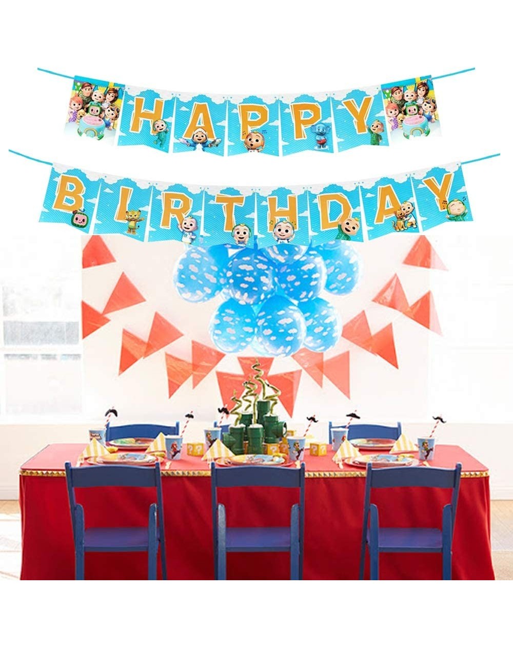 Cocomelon Banner Birthday Party Supplies Decorations for Kids - C419ITIG3K7