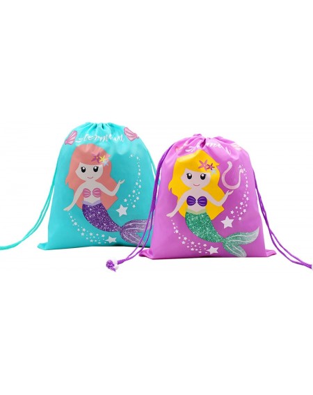 Party Packs Mermaid Drawstring Bags Under the Sea Party Supplies Decorations Gifts Goody Bag for Kids Girls Boys-8 Packs - CX...