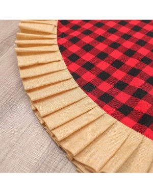 Tree Skirts Red Plaid Christmas Tree Skirt - Red 48 inch Tree Mat Adds A Joy- Peace and Lovely Atmosphere to The Decoration o...