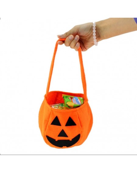 Favors Halloween Bags Pumpkin Candy Holders for Kids Child Play Trick or Treat Snack Basket Bag PTK13 - Pumpkin Bag 2 - CM186...