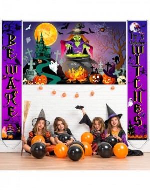 Banners Halloween Party Decorations Witches Banner It's October Witches Wizard Party Favor- Halloween Backdrop Witches Door S...