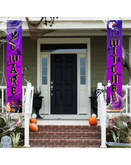 Banners Halloween Party Decorations Witches Banner It's October Witches Wizard Party Favor- Halloween Backdrop Witches Door S...