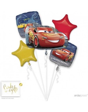 Balloons Balloon Bouquet Party Kit with Gold Cards & Gifts Sign- Disney Cars Birthday Foil Mylar Balloon Decorations- 1-Set -...