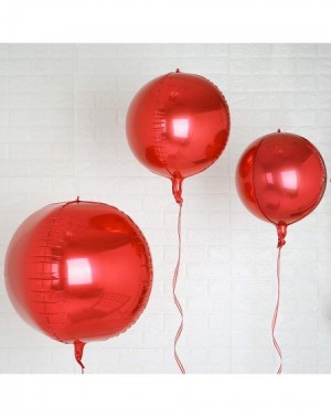 Balloons 2 Pack 18" Red Aluminum Foil Round Sphere Balloon Wholesale 4D Orbz Mylar Balloons - Red - CH18WT6HMI9 $8.05