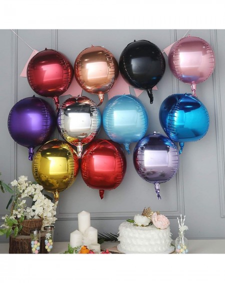 Balloons 2 Pack 18" Red Aluminum Foil Round Sphere Balloon Wholesale 4D Orbz Mylar Balloons - Red - CH18WT6HMI9 $8.05