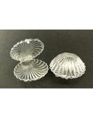 Favors 2.5 Inch Clear Plastic Seashell Clam Shell Party Favors 12 Pieces - Clear - C2180NKS0XA $11.67