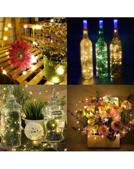 Indoor String Lights Wine Bottle Lights- 8 Modes 20 LED Battery Powered 6.6ft Silver Copper Wire Warm-White Fairy Mini String...