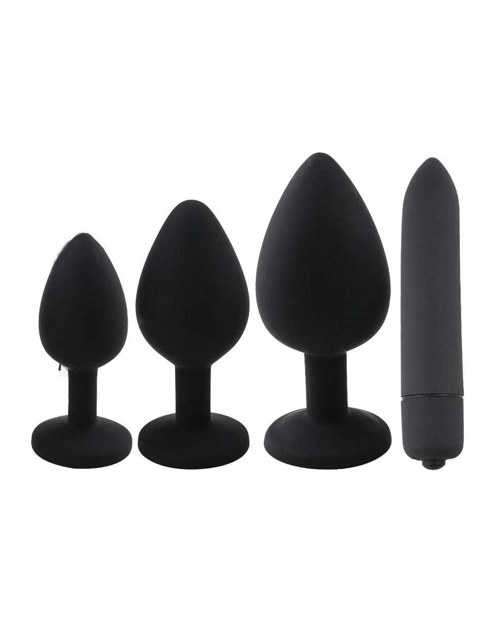 Adult Novelty 4Pcs/Set Soft Medical Silicone Trainer Kit Anale Pugs Beginner Set for Women and Men (Black) - Black - CC19IHRH...