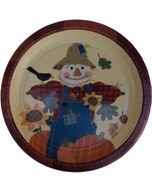 Party Packs Scarecrow Thanksgiving Fall Harvest Paper Party Supplies 16 Dinner Plates- 16 Dessert Plates- 32 Napkins - CL19IZ...