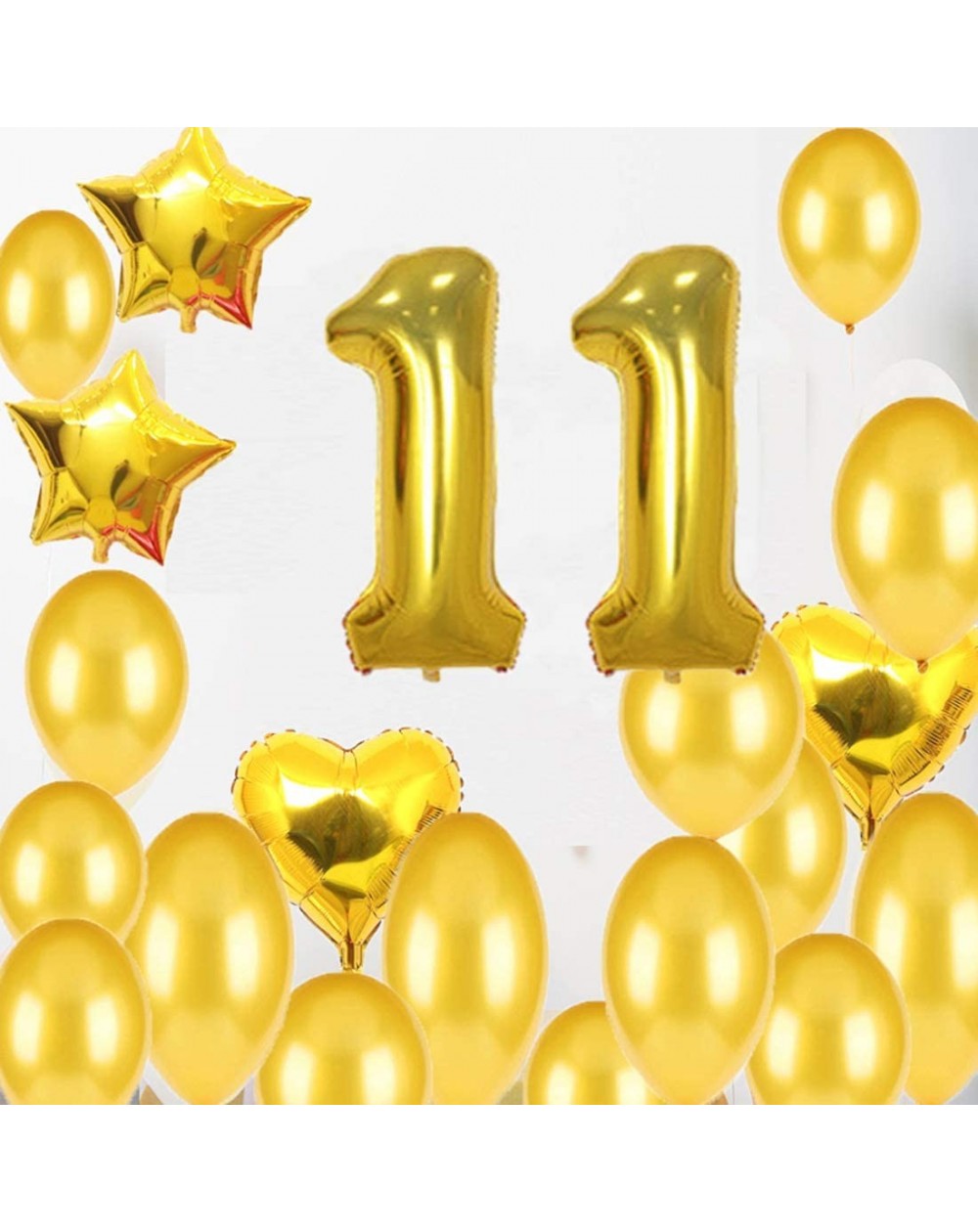 Sweet 11th Birthday Decorations Party Supplies-Gold Number 11 Balloons ...