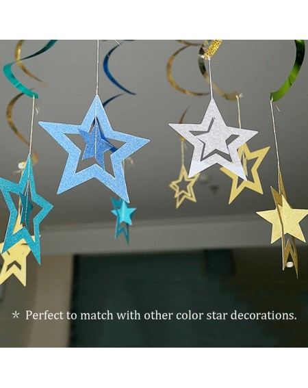 Favors Twinkle Twinkle Little Star Hanging Decorations for Baby Shower Birthday Christmas Xmas Party Deocr (Glitter Silver-14...