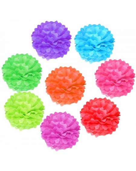 Party Packs Birthday Decorations Party Supplies- Colorful Birthday Decorations- 8 Pom pom Flowers- 6 Heart-Shaped Balloons- 1...