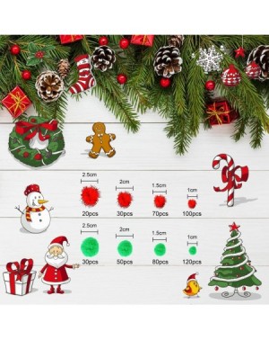 Tissue Pom Poms 500 Pieces Christmas Assorted Pom Poms in 4 Sizes with Glitter Pom Poms for Christmas DIY- Creative Crafts De...