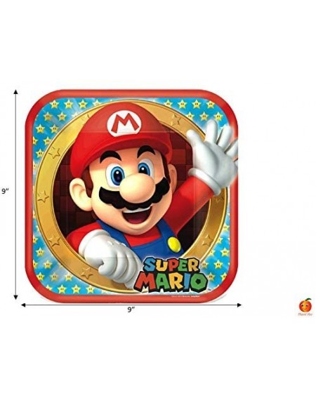 Party Packs Super Mario Birthday Party Supplies Bundle with Luncheon Plates and Napkins for 16 Guests - C4198LZCEH7 $20.51