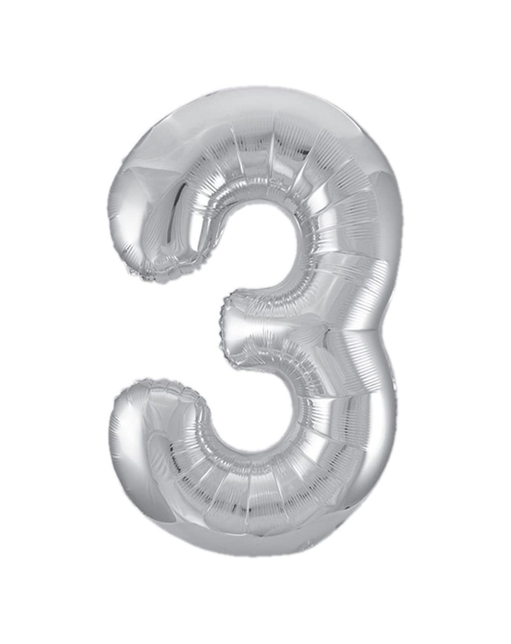 Balloons 34" Foil Silver Number 3 Balloon - 3 - CY12O2Y28S8 $10.89