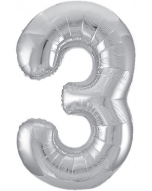 Balloons 34" Foil Silver Number 3 Balloon - 3 - CY12O2Y28S8 $10.89