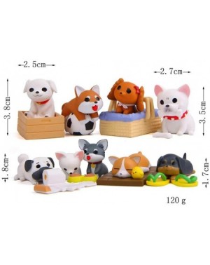 Cake & Cupcake Toppers 8 pcs (1 set) Kawaii Animal Dog Characters Toys Mini Figure Collection Playset- Cake Topper- Plant- Au...