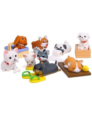 Cake & Cupcake Toppers 8 pcs (1 set) Kawaii Animal Dog Characters Toys Mini Figure Collection Playset- Cake Topper- Plant- Au...