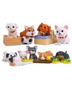 Cake & Cupcake Toppers 8 pcs (1 set) Kawaii Animal Dog Characters Toys Mini Figure Collection Playset- Cake Topper- Plant- Au...