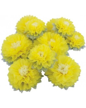 Tissue Pom Poms 9pcs Yellow Grey Tissue Paper Pom Poms Flower Wedding Party Home Birthday Nursery Decoration - Yellow - CU194...