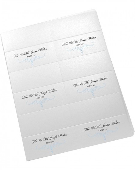 Place Cards & Place Card Holders Decadent Flourish Printable Place Cards- Light Blue- Set of 60 (10 Sheets)- Laser & Inkjet P...