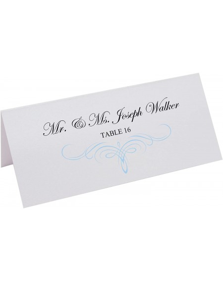 Place Cards & Place Card Holders Decadent Flourish Printable Place Cards- Light Blue- Set of 60 (10 Sheets)- Laser & Inkjet P...