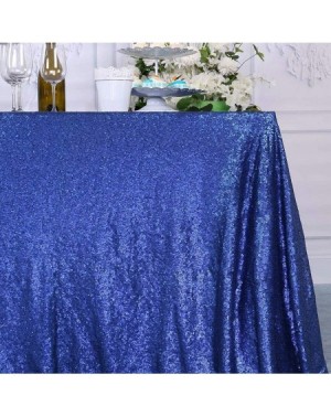 Tablecovers Navy Blue Sequin Tablecloth 60x102 Inch Rectangle Glitter Party Wedding Christmas Banquet Sparkle Table Cloth Spa...