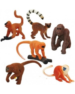 Cake & Cupcake Toppers 6PCS Safari Animal Figurines Set- Rainforest Animals Figures with Golden Monkey - C719DY87O2U $10.95