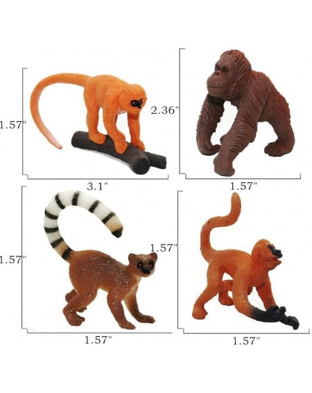 Cake & Cupcake Toppers 6PCS Safari Animal Figurines Set- Rainforest Animals Figures with Golden Monkey - C719DY87O2U $10.95