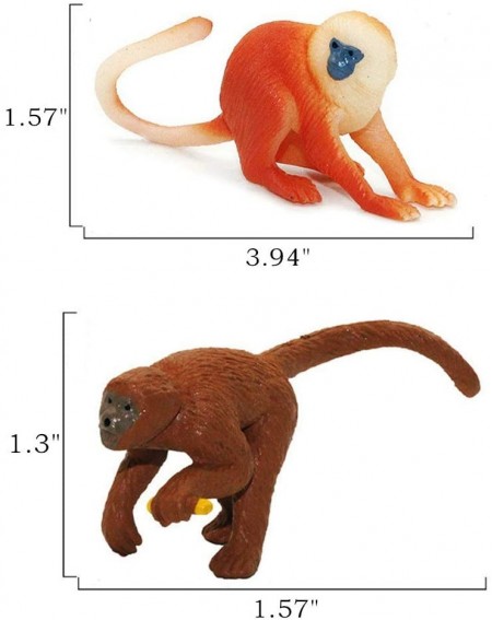 Cake & Cupcake Toppers 6PCS Safari Animal Figurines Set- Rainforest Animals Figures with Golden Monkey - C719DY87O2U $10.95